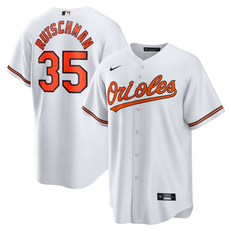 Men Baltimore Orioles #35 Adley Rutschman Nike White Home Replica Player MLB Jersey